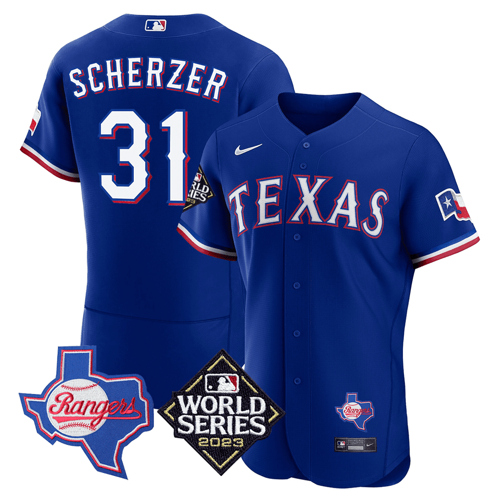Men’s Texas Texas State & 2023 World Series Patch Jersey