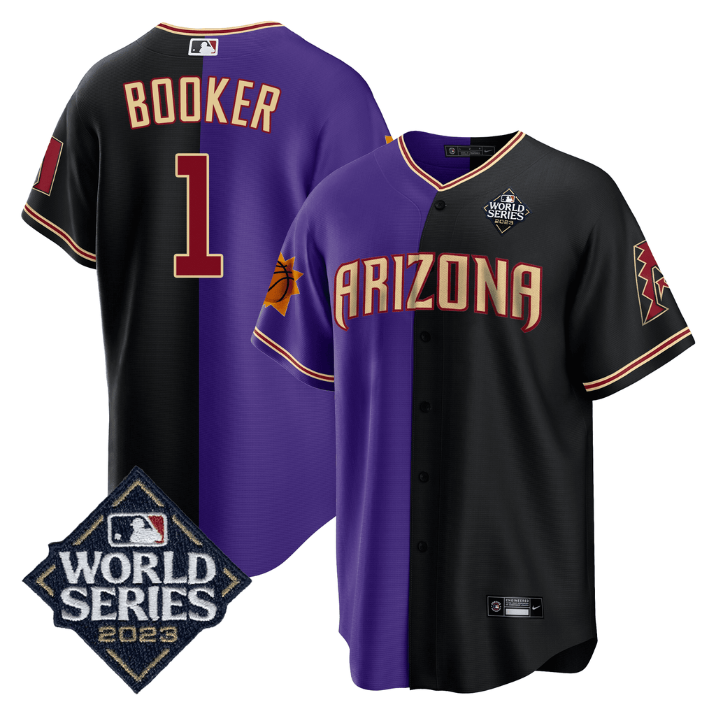 Men’s Split Arizona Dbacks – Suns 2023 World Series Patch Jersey
