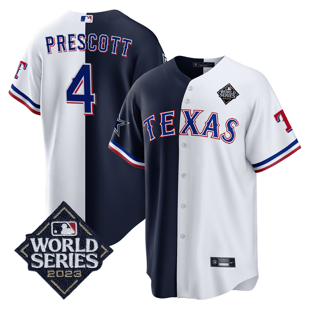 Men’s Split Rangers – 2023 World Series Patch Cool Base Jersey