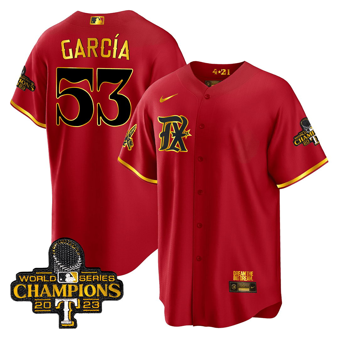 Men’s Texas 2023 World Series Champions City Connect Cool Gold Jersey V2