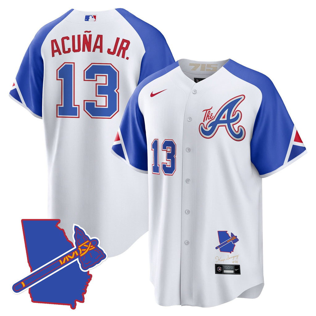 Men’s Atlanta The A Gold Cool Base Jersey – Georgia Patch