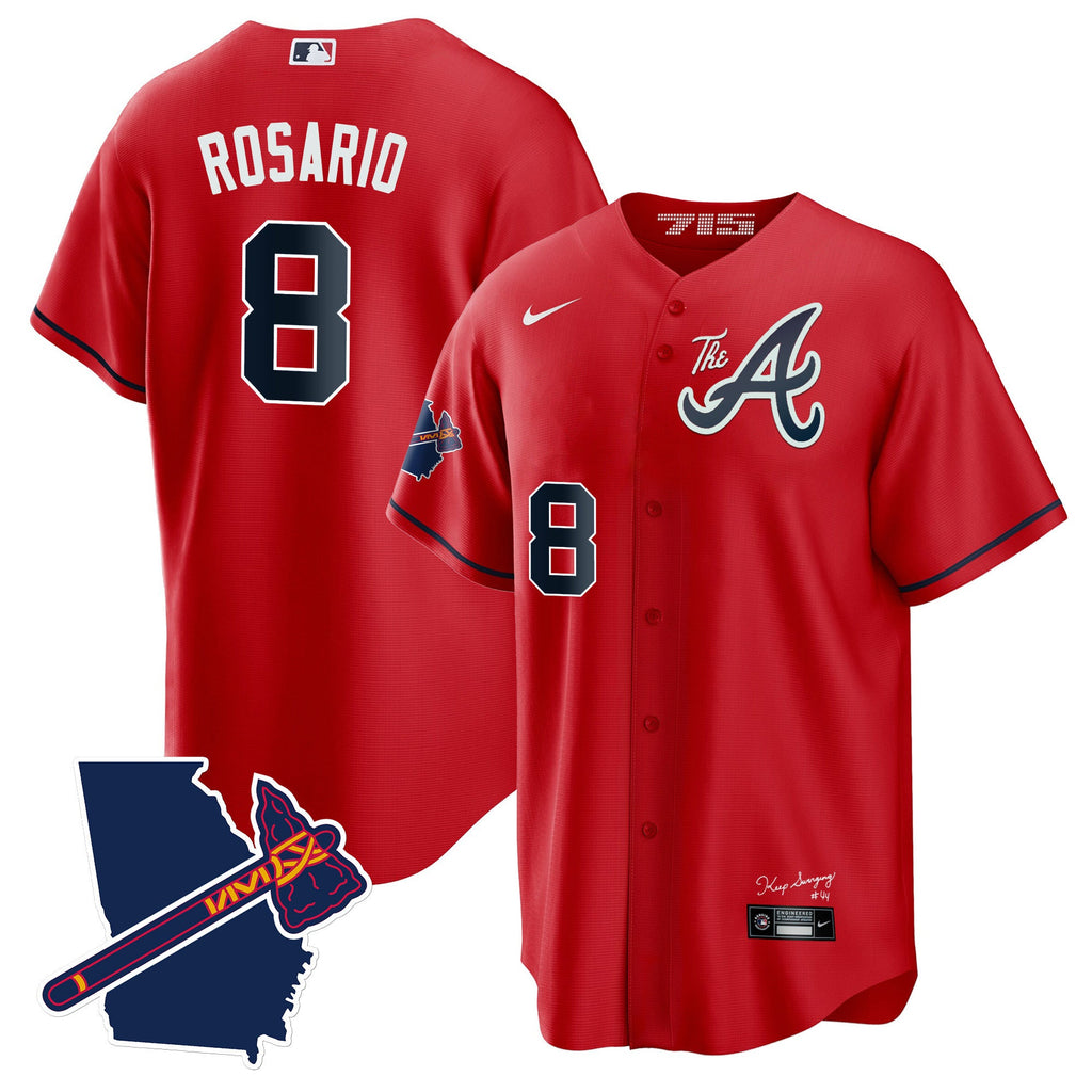 Men’s Atlanta The A Gold Cool Base Jersey – Georgia Patch