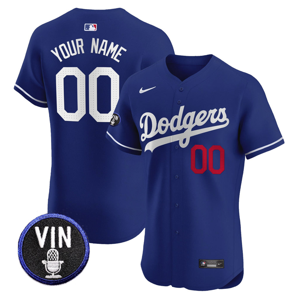 Vin Scully Patch Vapor Premier Elite Custom Jersey