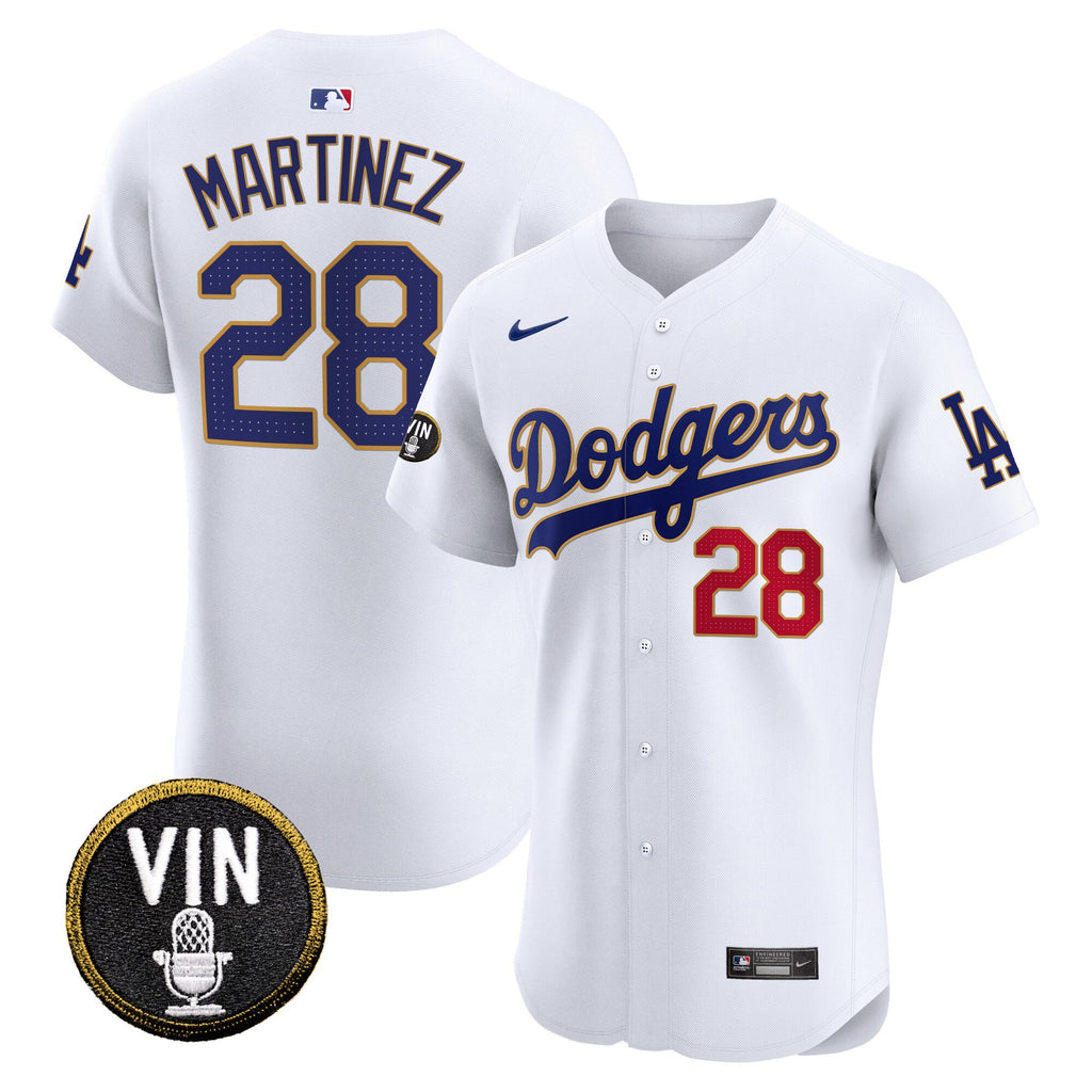 Men’s Vin Scully Patch Gold Trim Vapor Premier Elite Jersey