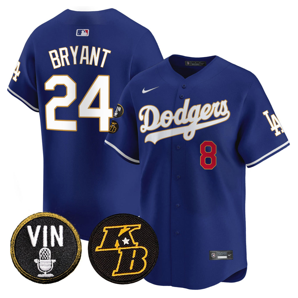 Men’s Vin & Kobe Patch Gold Trim Vapor Premier Limited Jersey
