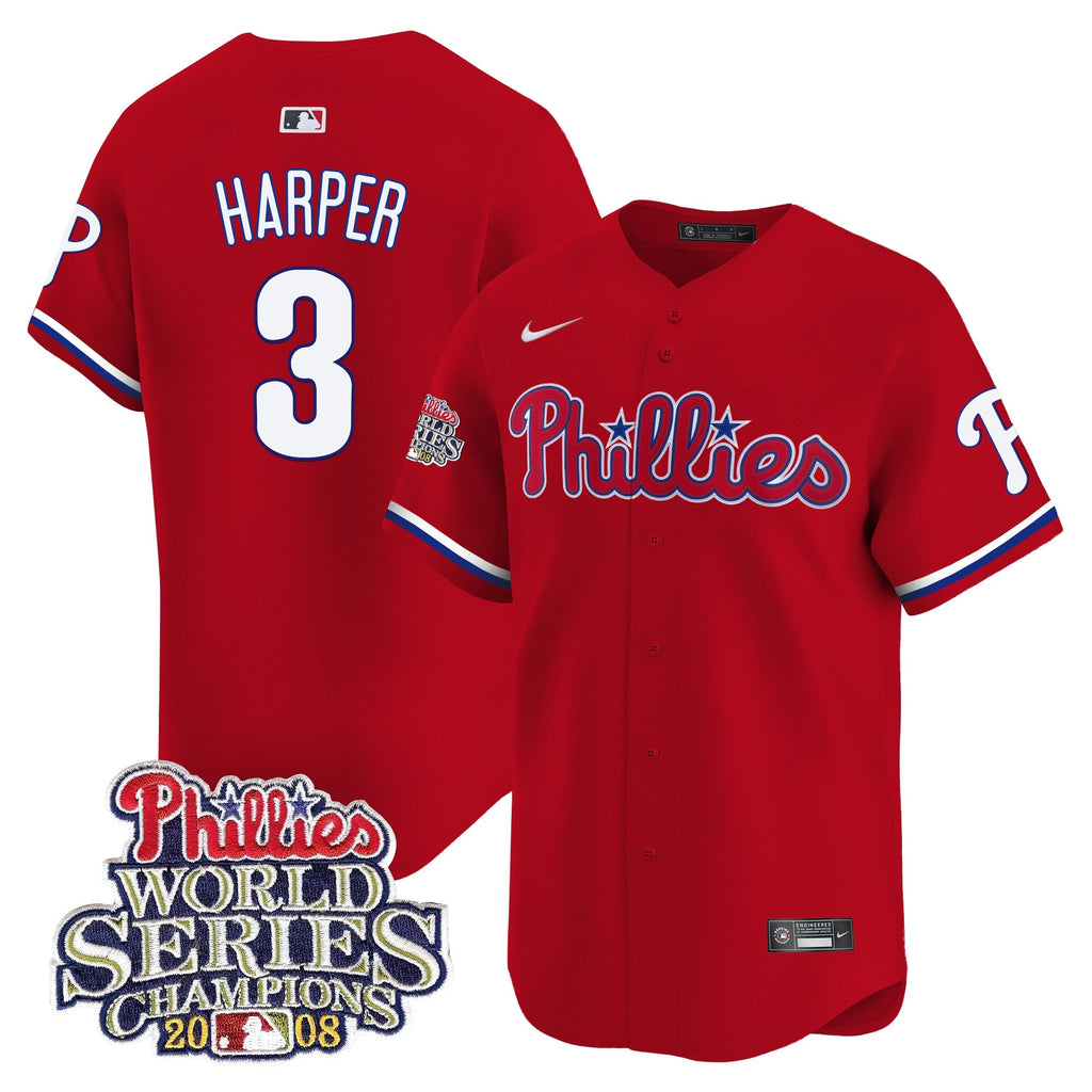 Men’s 2008 World Series Champions Patch Vapor Premier Limited Jersey