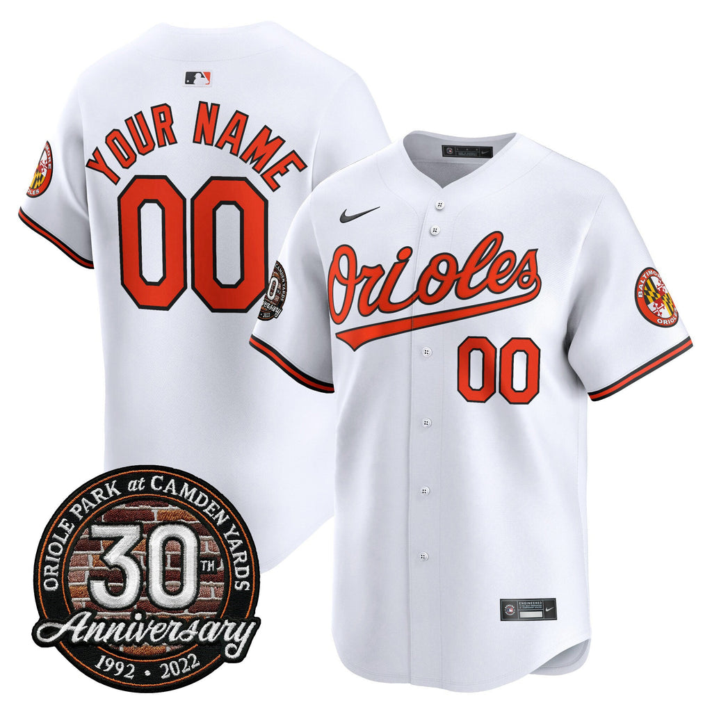 Camden Yards 30th Anniversary Patch Vapor Premier Limited Custom Jersey