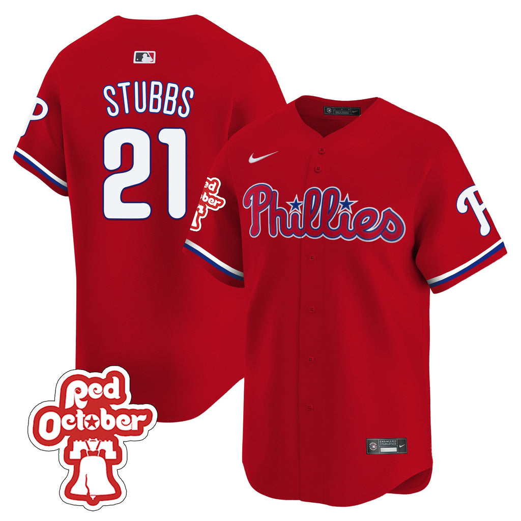 Men’s Red Octorber Patch Vapor Premier Limited Jersey