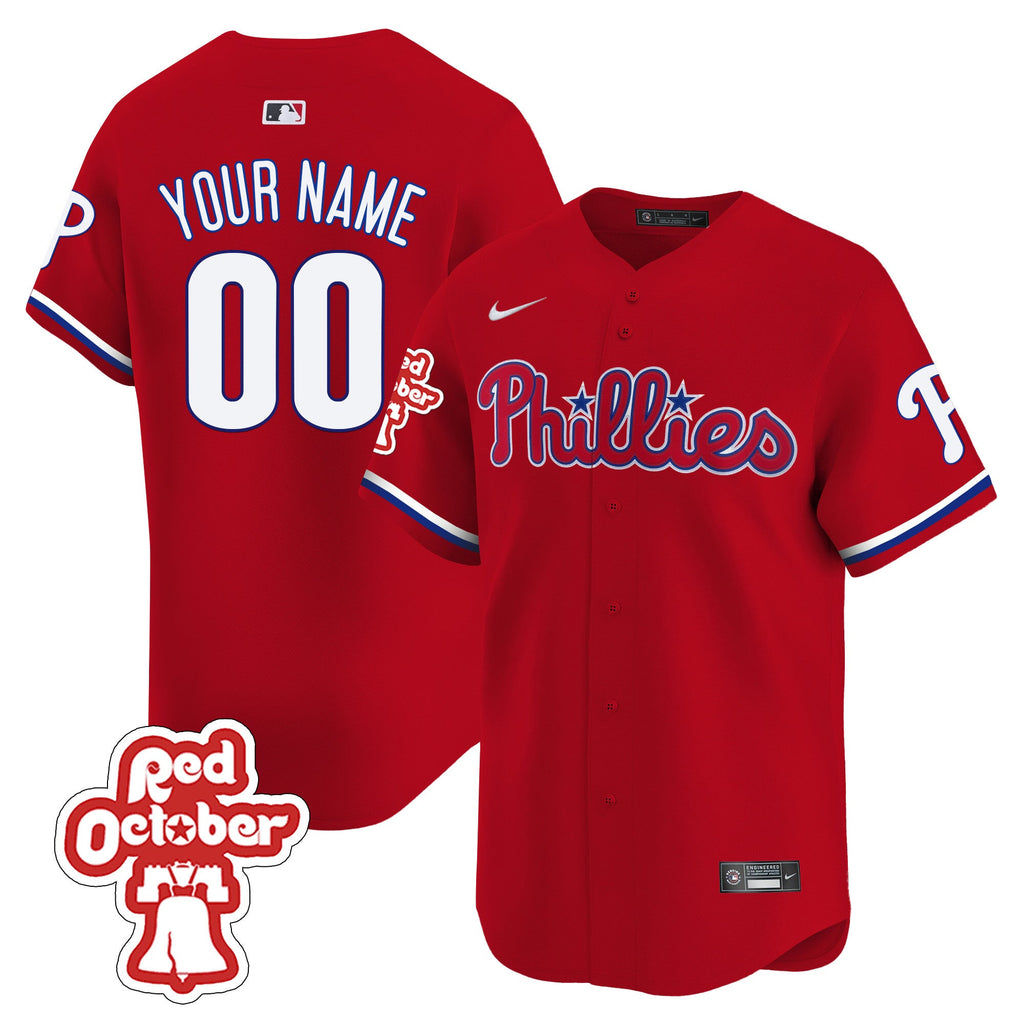 Red Octorber Patch Vapor Premier Limited Custom Jersey