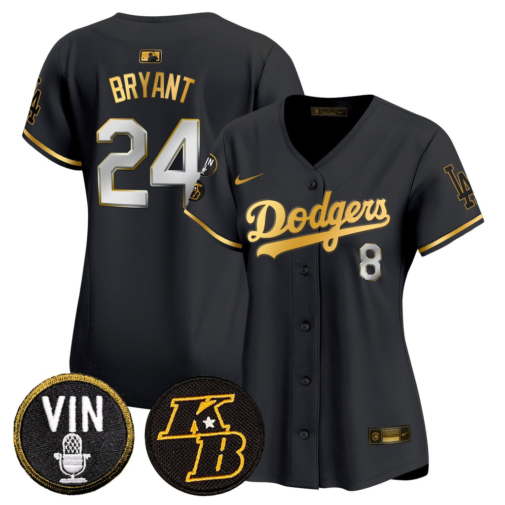 Women’s Vin & Kobe Patch Gold Trim Vapor Premier Limited Jersey