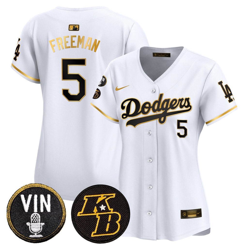 Women’s Vin & Kobe Patch Gold Trim Vapor Premier Limited Jersey