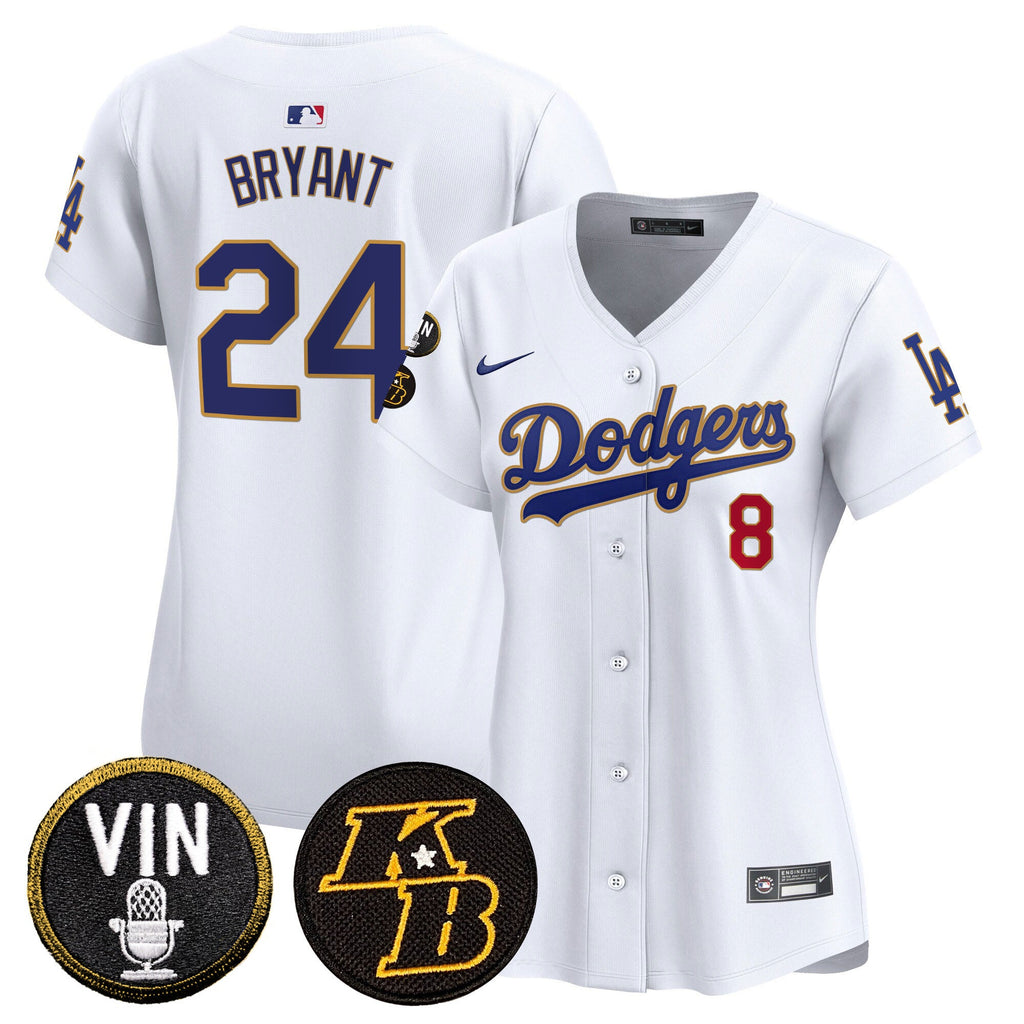 Women’s Vin & Kobe Patch Gold Trim Vapor Premier Limited Jersey