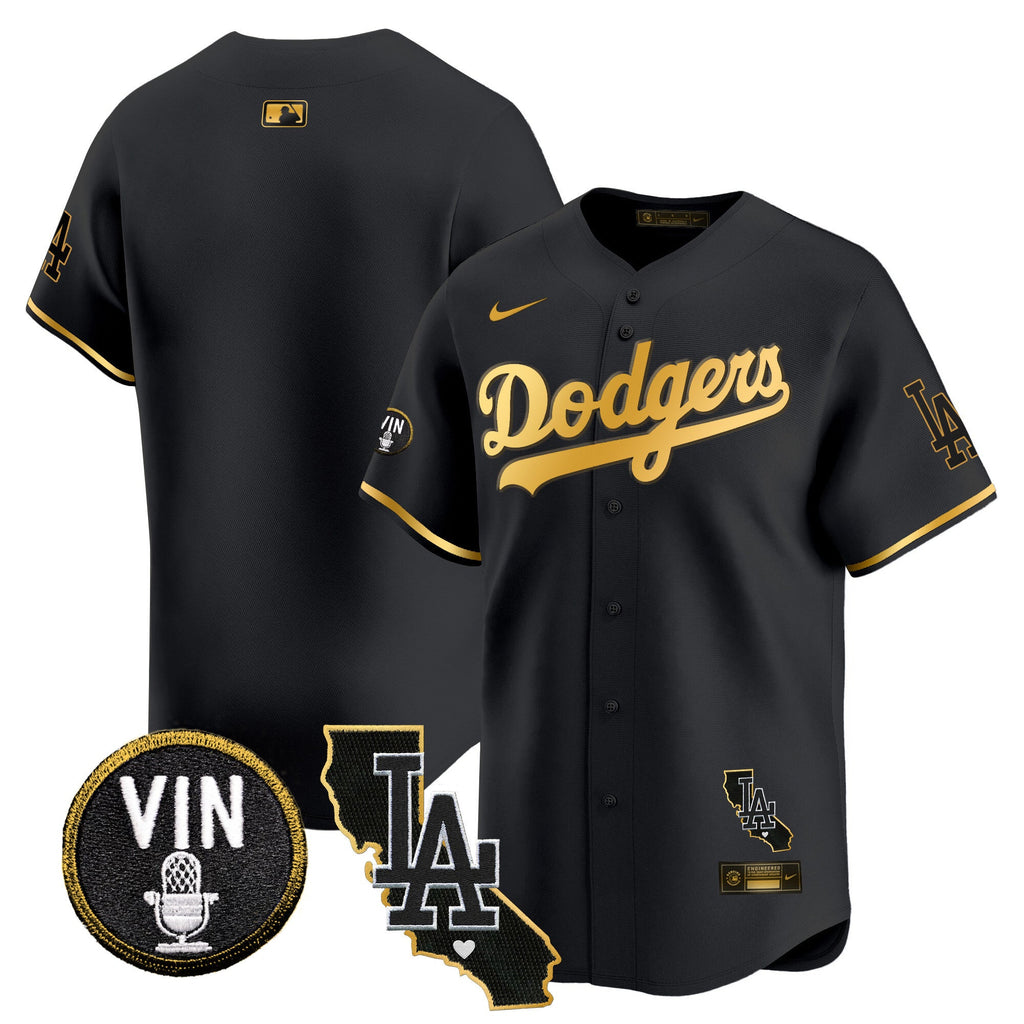 Men’s Vin & California Patch Gold Trim Vapor Premier Limited Jersey