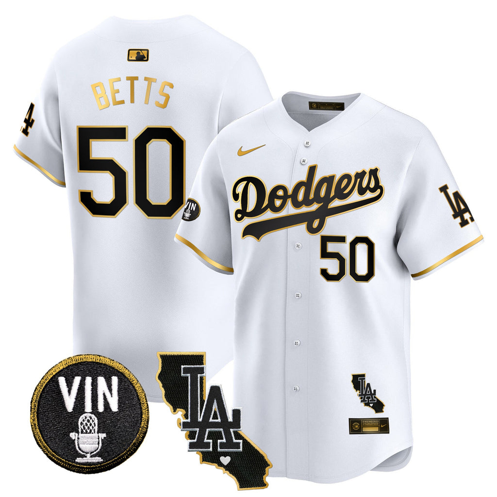 Men’s Vin & California Patch Gold Trim Vapor Premier Limited Jersey