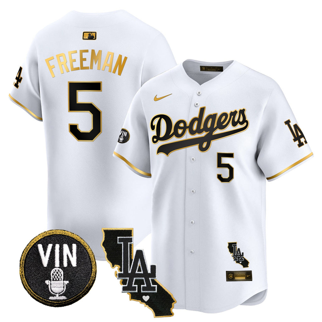 Men’s Vin & California Patch Gold Trim Vapor Premier Limited Jersey