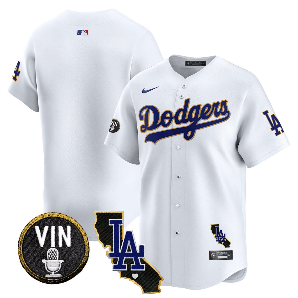 Men’s Vin & California Patch Gold Trim Vapor Premier Limited Jersey