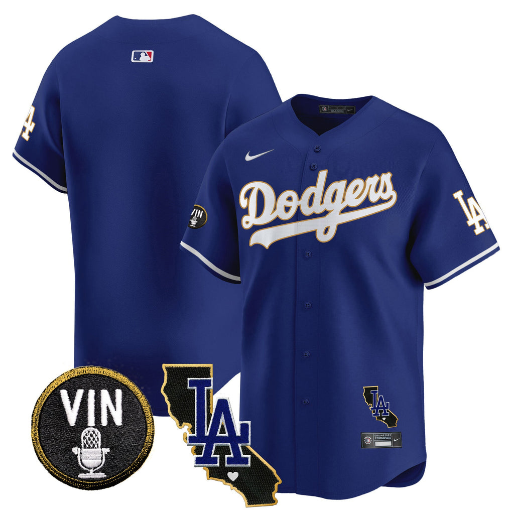 Men’s Vin & California Patch Gold Trim Vapor Premier Limited Jersey