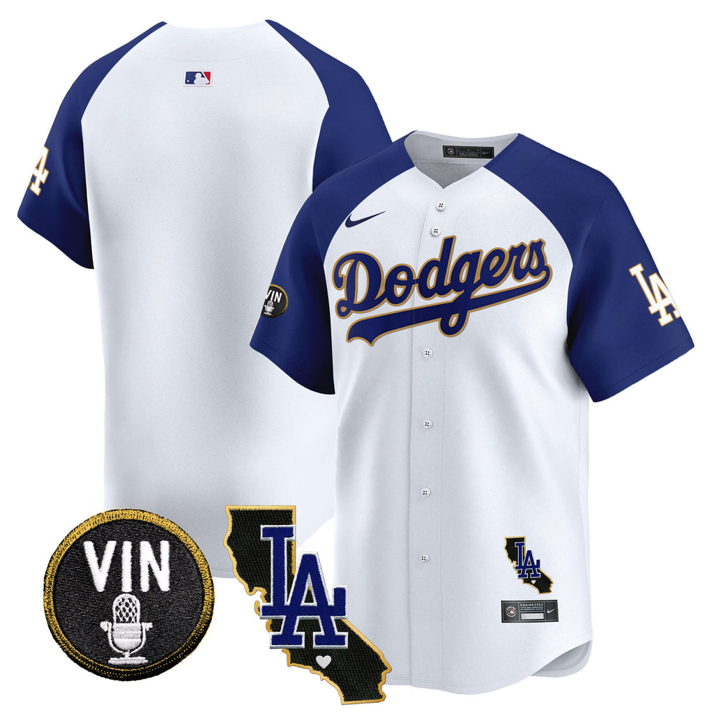 Men’s Vin & California Patch Gold Trim Vapor Premier Limited Jersey