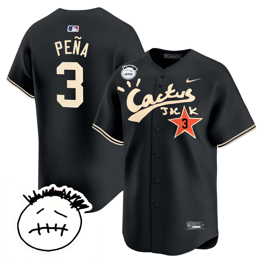 Men’s Houston Cactus Jack Patch Vapor Premier Limited Jersey V5 – Stitched