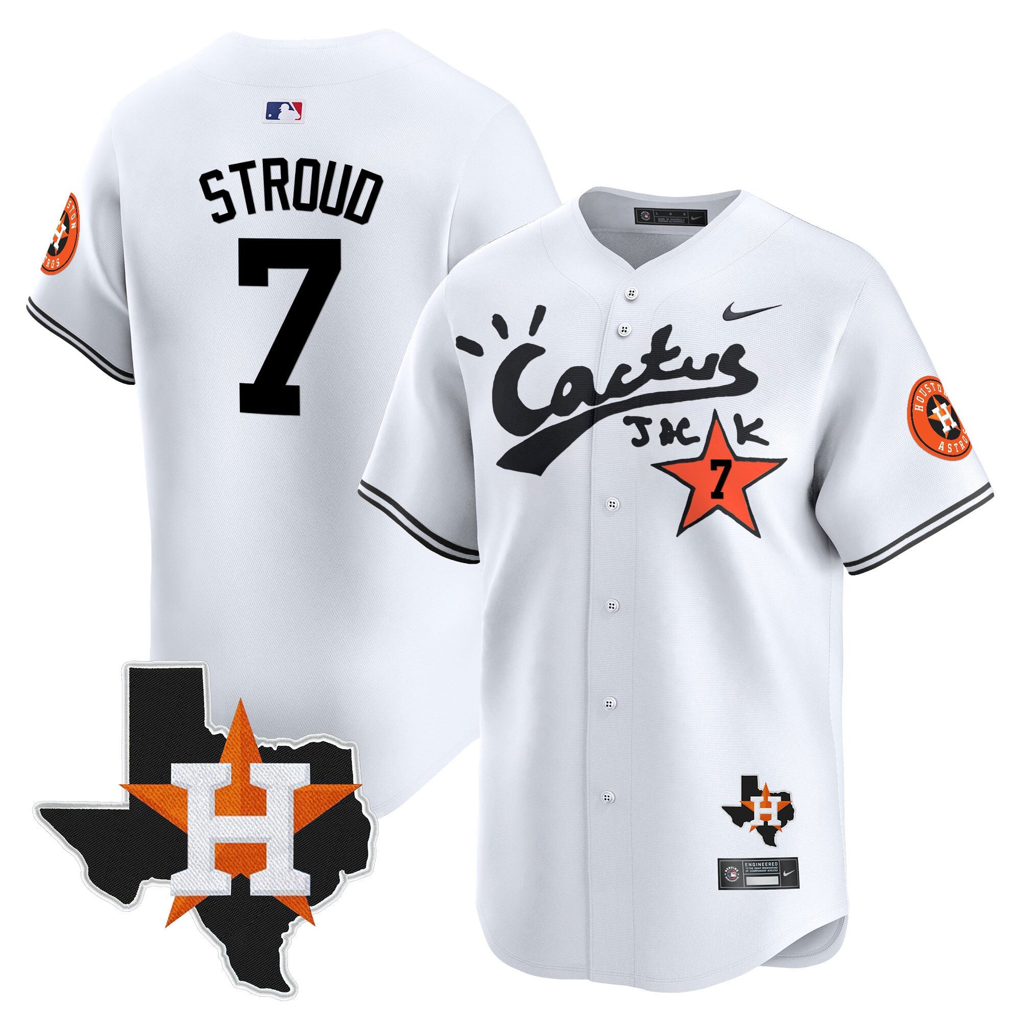 Men’s Houston Cactus Jack Patch Vapor Premier Limited Jersey V7