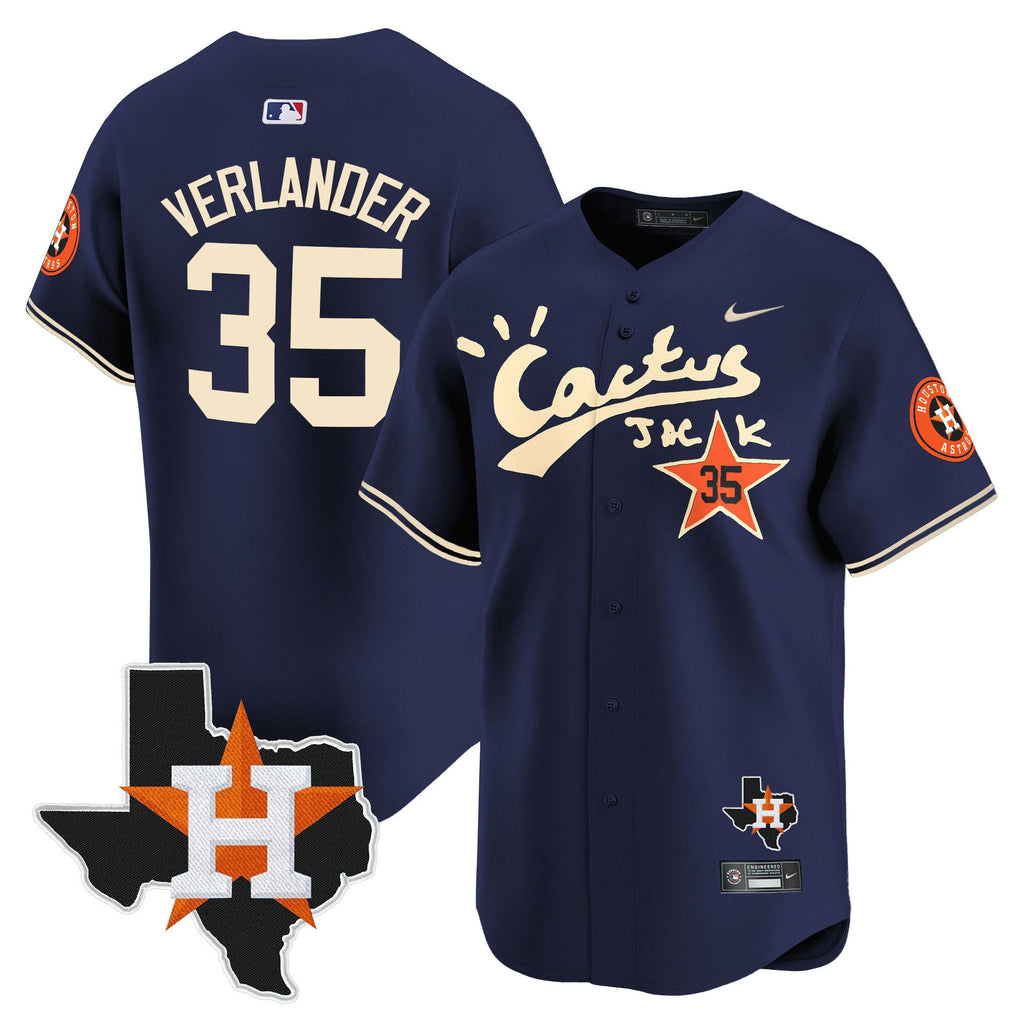 Men’s Houston Cactus Jack Patch Vapor Premier Limited Jersey V7
