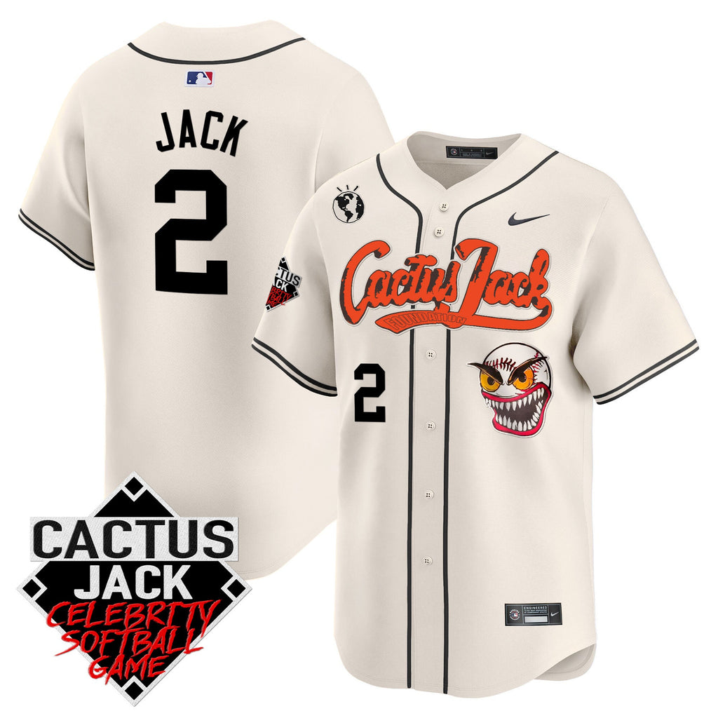 Men’s Cactus Jack Celebrity Softball Game Patch Vapor Premier Limited Jersey – Stitched