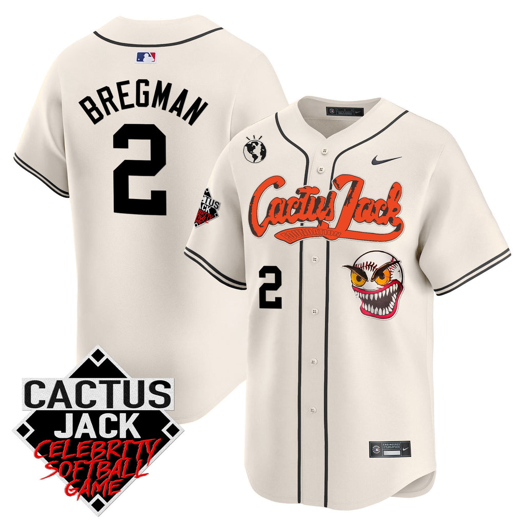 Men’s Cactus Jack Celebrity Softball Game Patch Vapor Premier Limited Jersey – Stitched