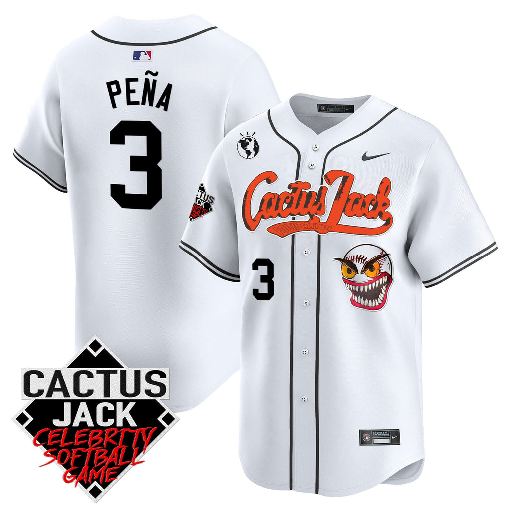 Men’s Cactus Jack Celebrity Softball Game Patch Vapor Premier Limited Jersey – Stitched
