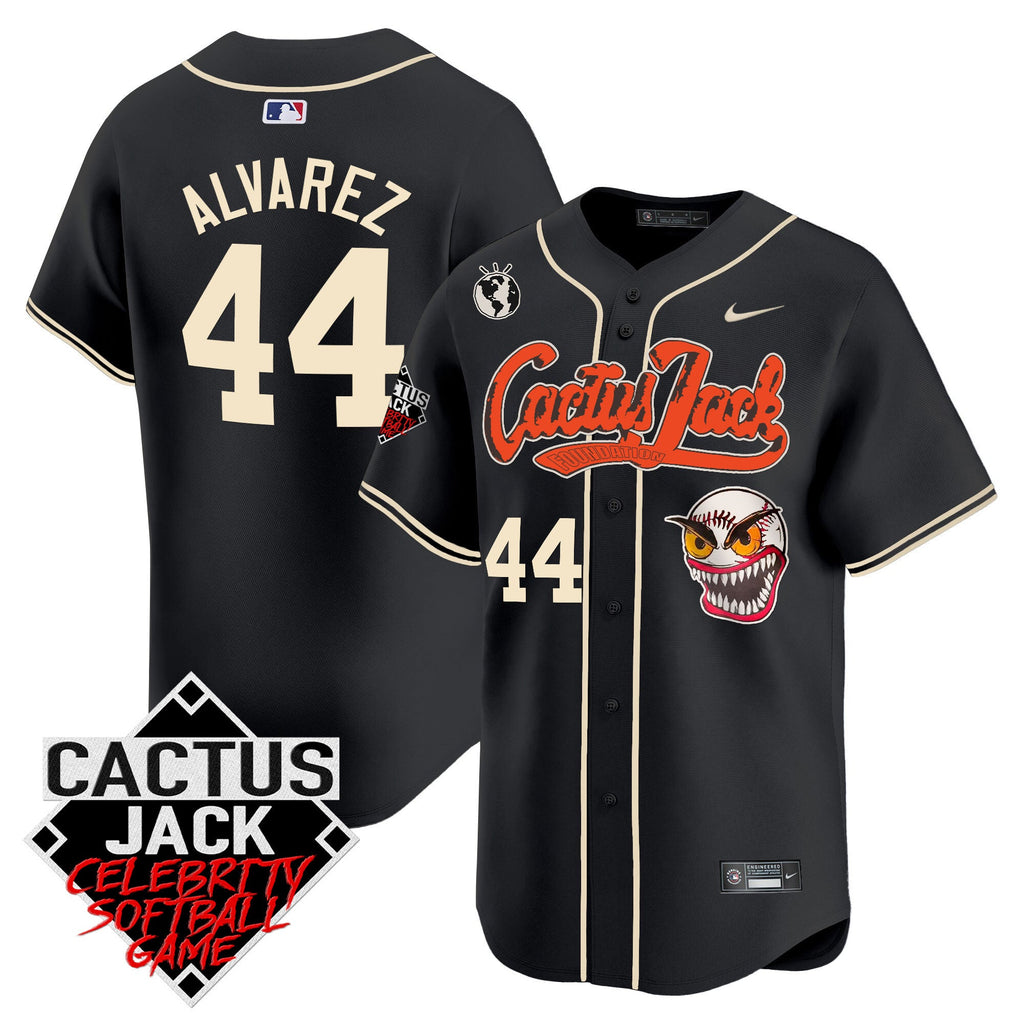 Men’s Cactus Jack Celebrity Softball Game Patch Vapor Premier Limited Jersey – Stitched