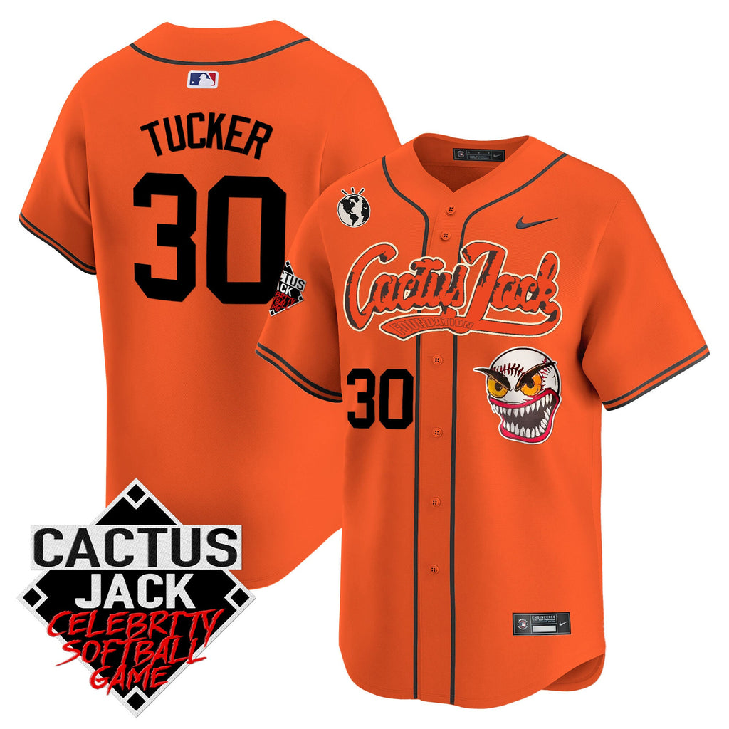 Men’s Cactus Jack Celebrity Softball Game Patch Vapor Premier Limited Jersey – Stitched