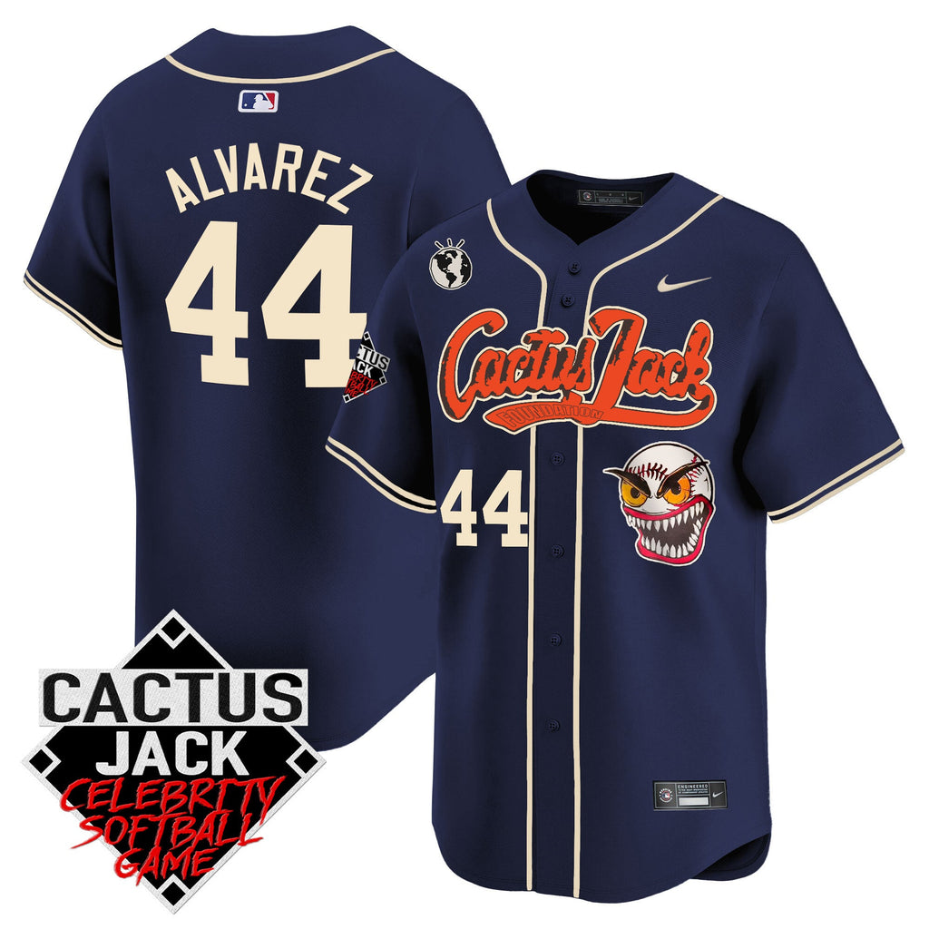 Men’s Cactus Jack Celebrity Softball Game Patch Vapor Premier Limited Jersey – Stitched