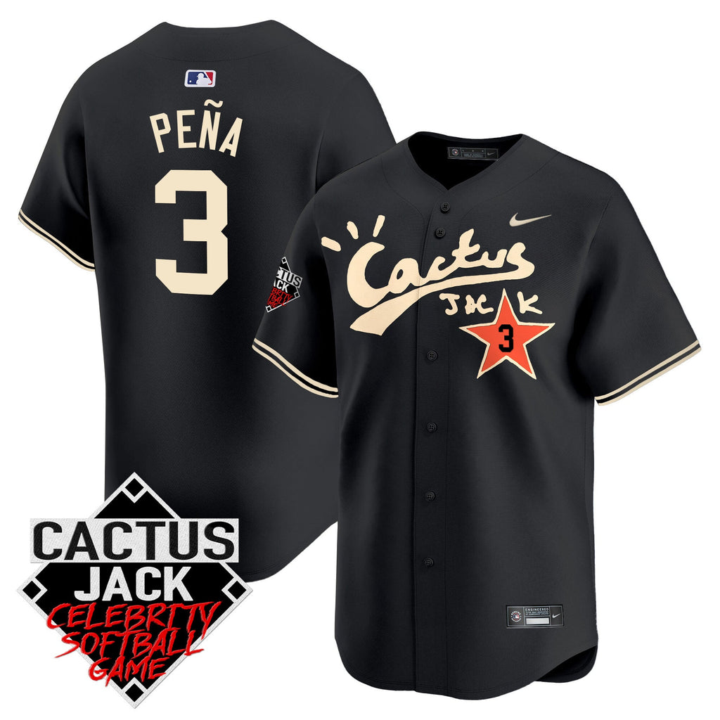 Men’s Cactus Jack Celebrity Softball Game Patch Vapor Premier Limited Jersey V2 – Stitched