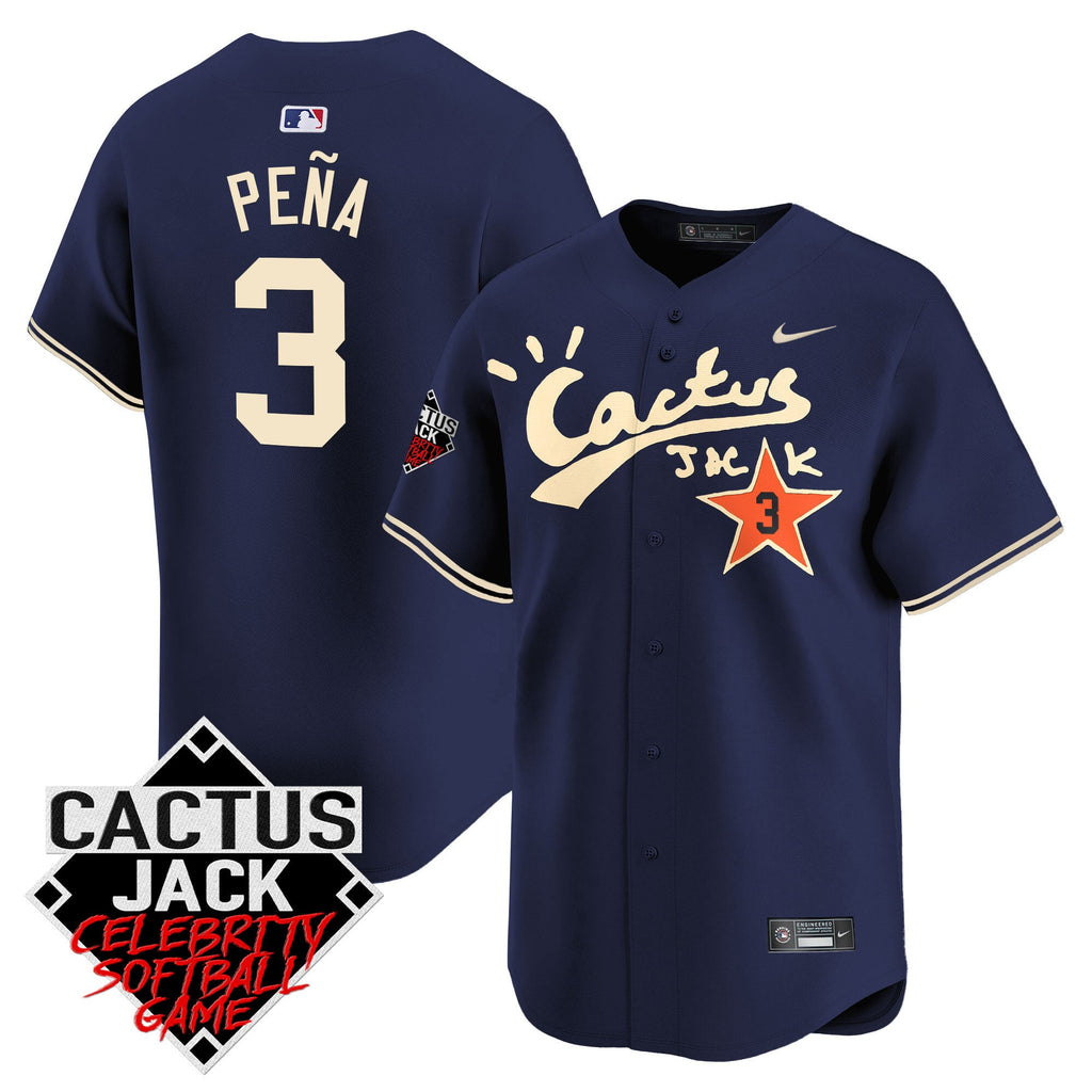 Men’s Cactus Jack Celebrity Softball Game Patch Vapor Premier Limited Jersey V2 – Stitched