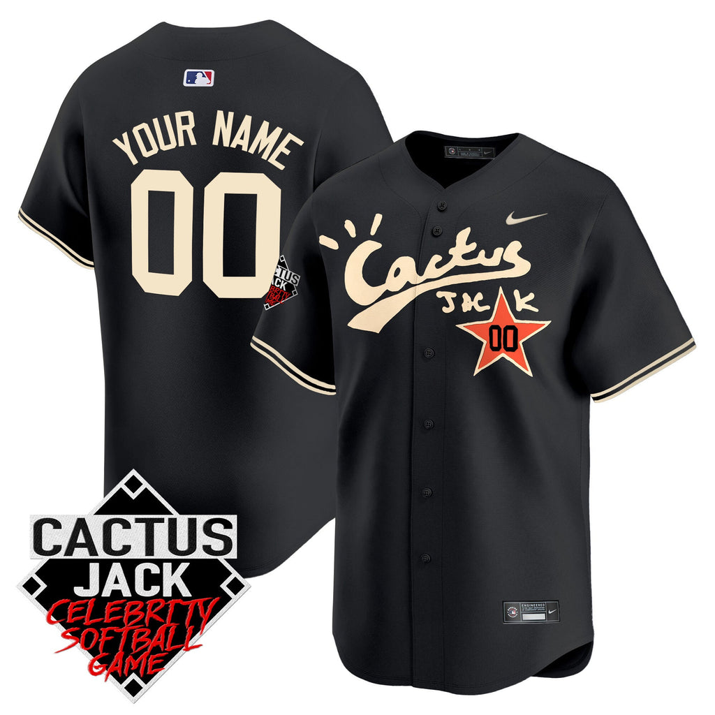 Cactus Jack Celebrity Softball Game Patch Vapor Premier Limited Custom Jersey V2 – Stitched