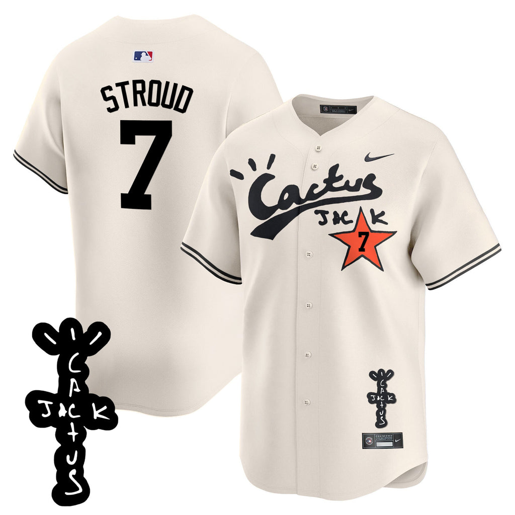 Men’s Houston Cactus Jack Patch Vapor Premier Limited Jersey V2 – Stitched