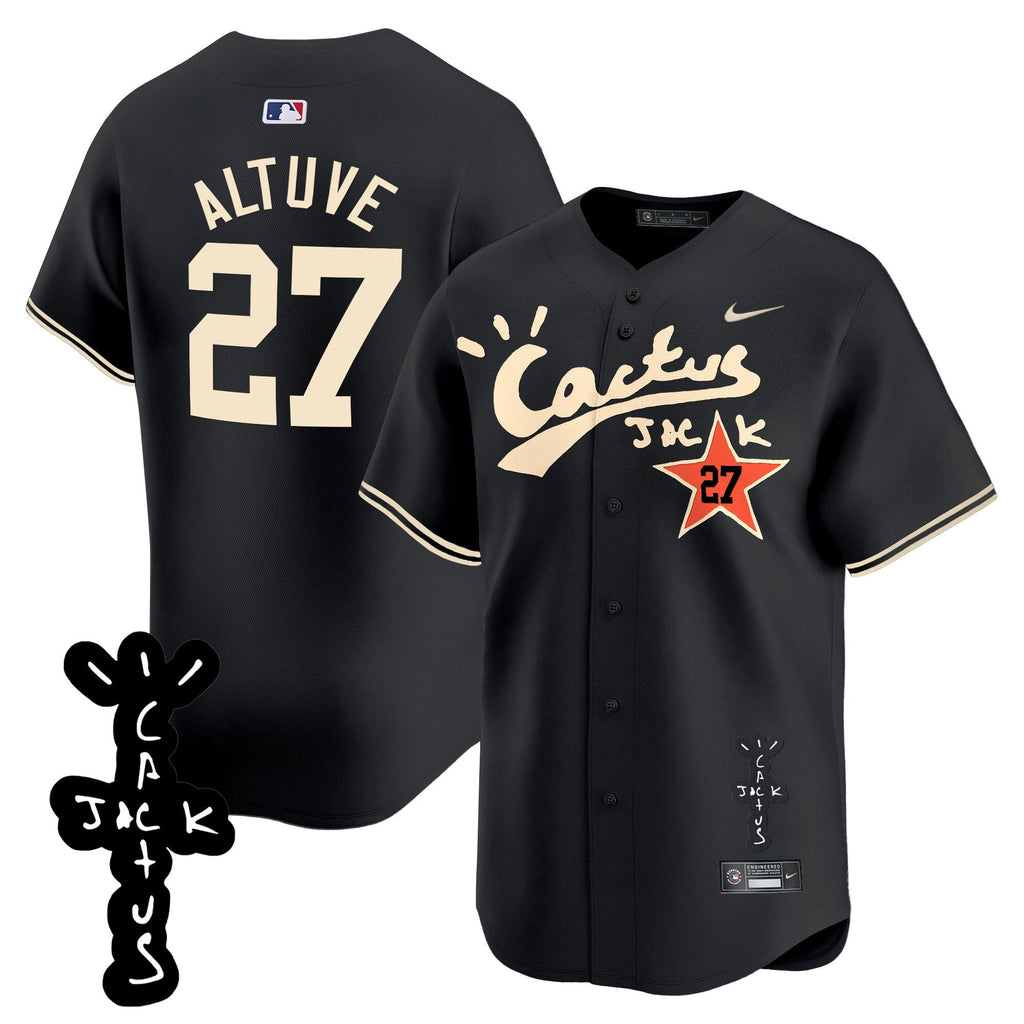 Men’s Houston Cactus Jack Patch Vapor Premier Limited Jersey V2 – Stitched