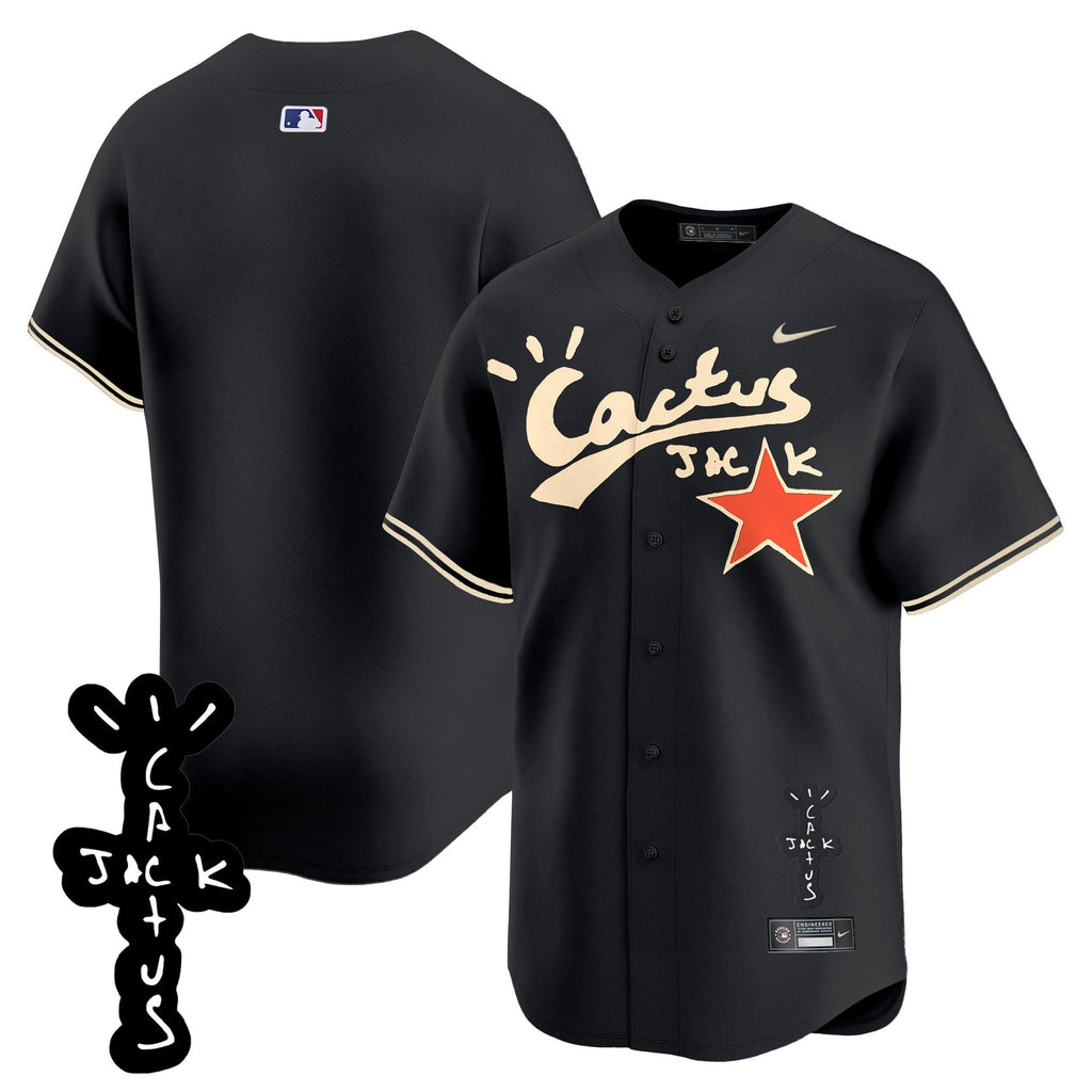 Men’s Houston Cactus Jack Patch Vapor Premier Limited Jersey V2 – Stitched