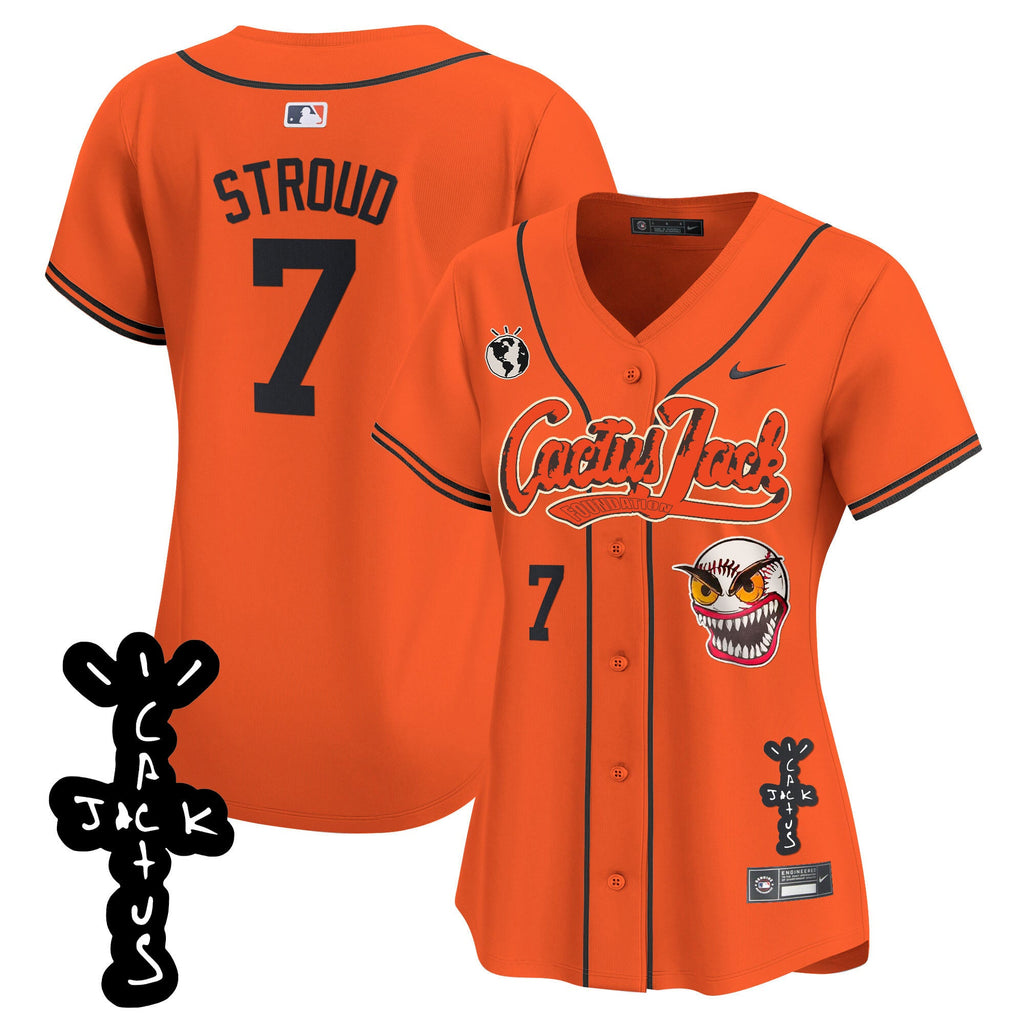 Women’s Houston Cactus Jack Patch Vapor Premier Limited Jersey – Stitched