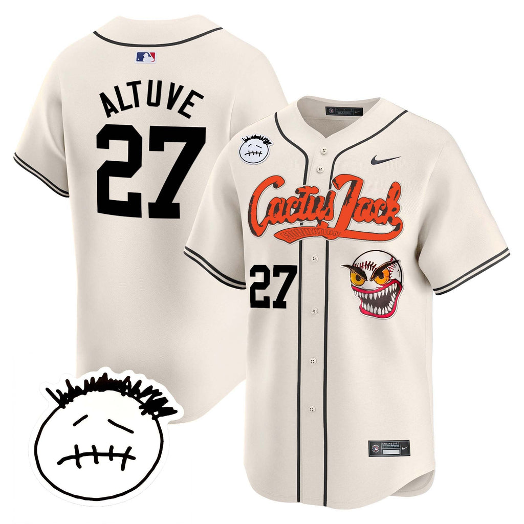 Men’s Houston Cactus Jack Patch Vapor Premier Limited Jersey V3 – Stitched