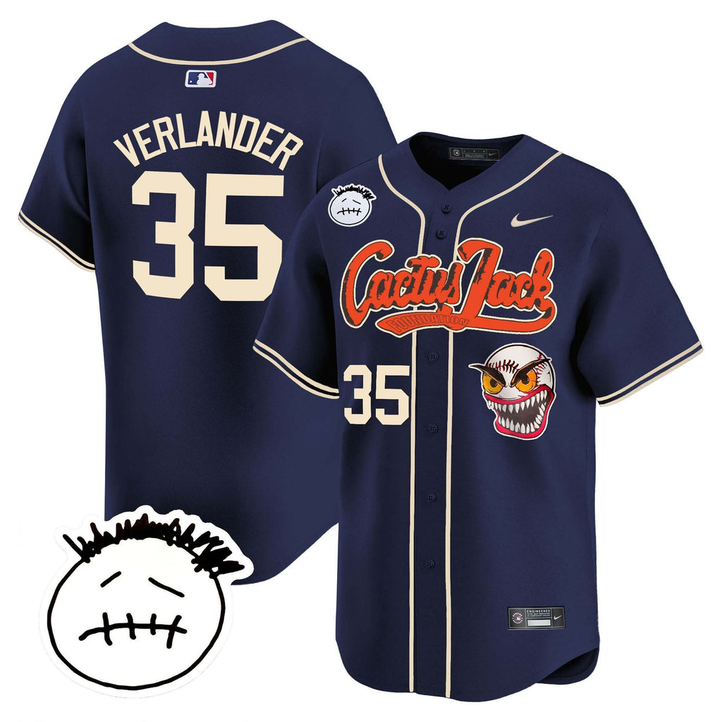 Men’s Houston Cactus Jack Patch Vapor Premier Limited Jersey V3 – Stitched