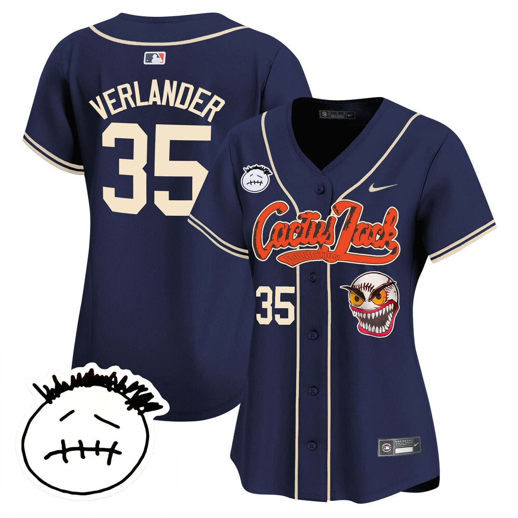 Women’s Houston Cactus Jack Patch Vapor Premier Limited Jersey V3 – Stitched