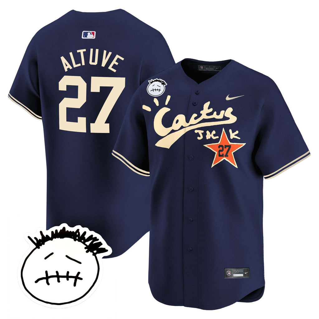 Men’s Houston Cactus Jack Patch Vapor Premier Limited Jersey V4 – Stitched