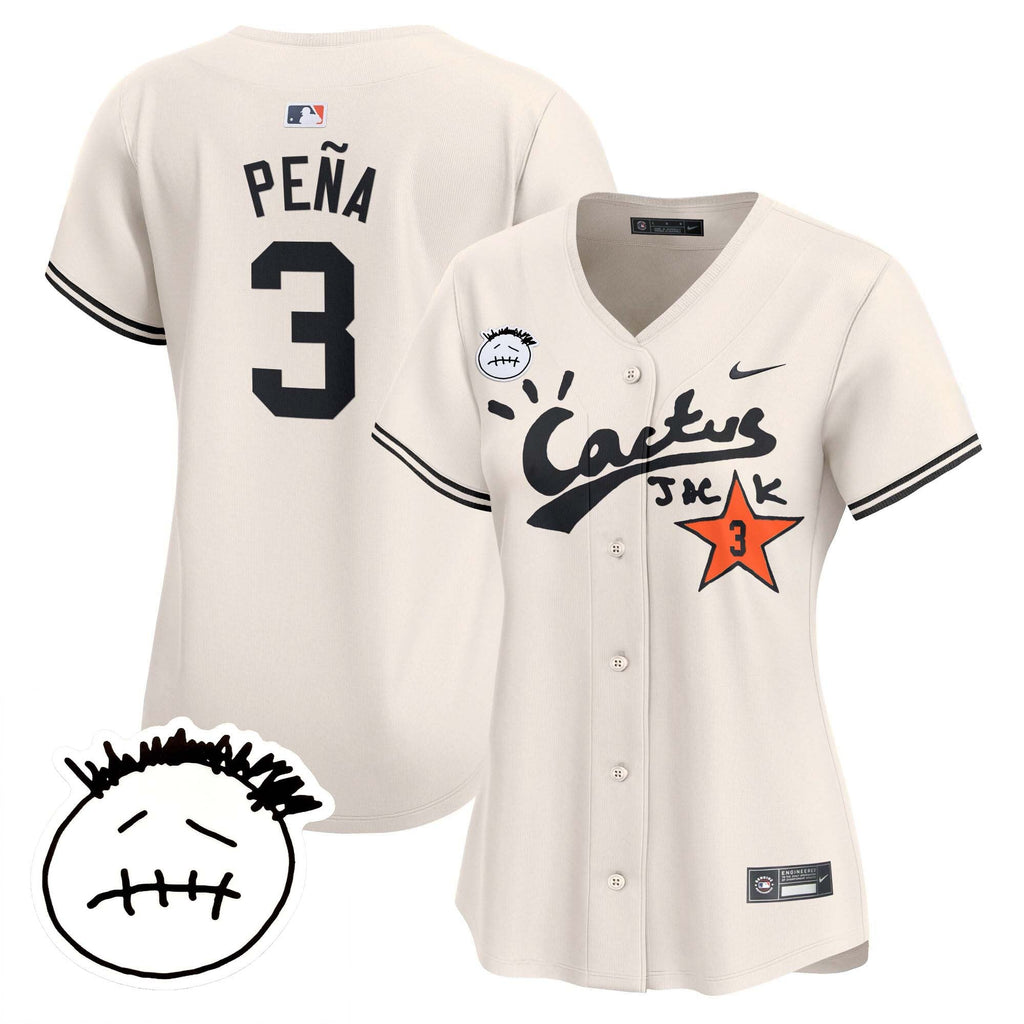 Women’s Houston Cactus Jack Patch Vapor Premier Limited Jersey V4 – Stitched