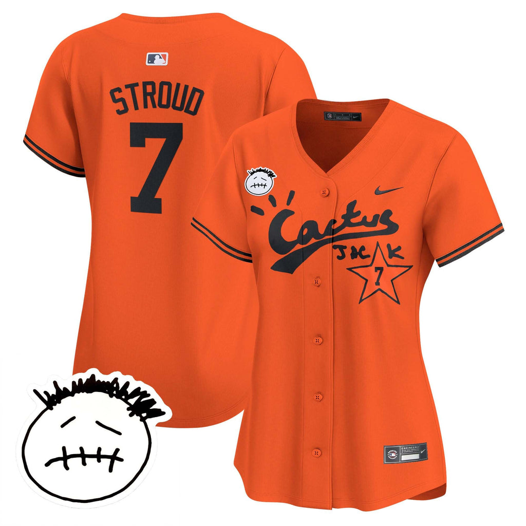 Women’s Houston Cactus Jack Patch Vapor Premier Limited Jersey V4 – Stitched