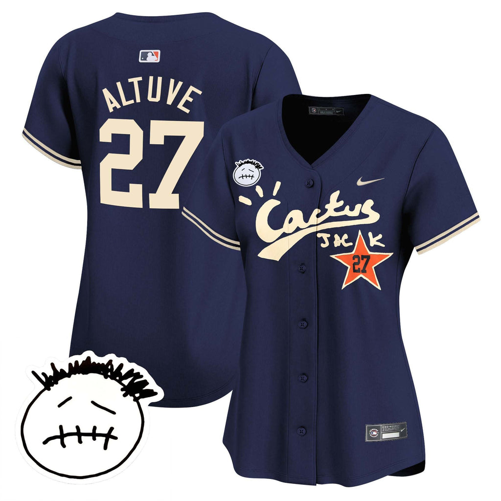 Women’s Houston Cactus Jack Patch Vapor Premier Limited Jersey V4 – Stitched
