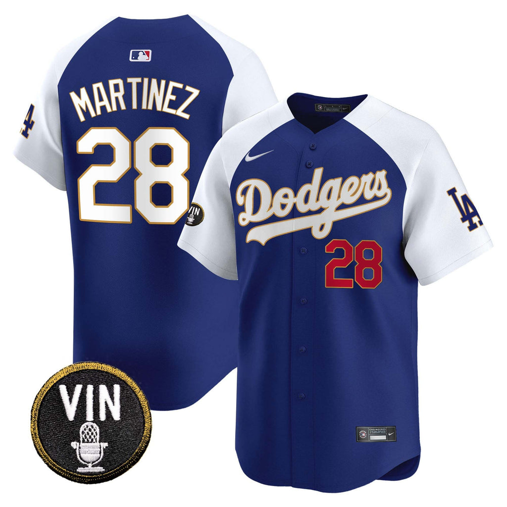 Men’s Vin Scully Patch Gold Trim Vapor Premier Limited Jersey