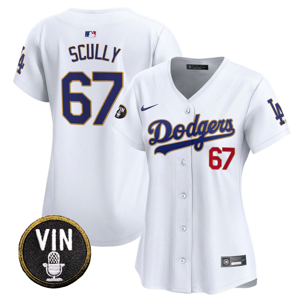 Women’s Vin Scully Patch Gold Trim Vapor Premier Limited Jersey
