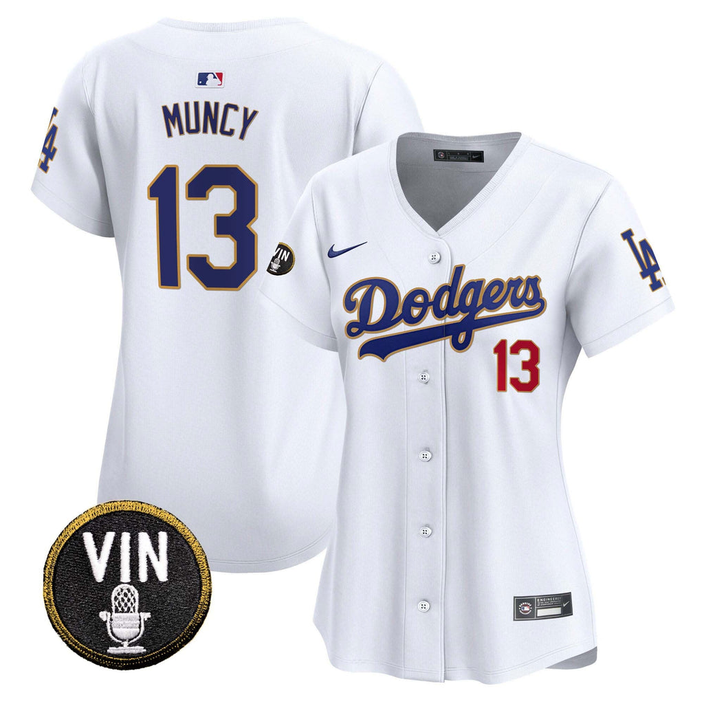 Women’s Vin Scully Patch Gold Trim Vapor Premier Limited Jersey