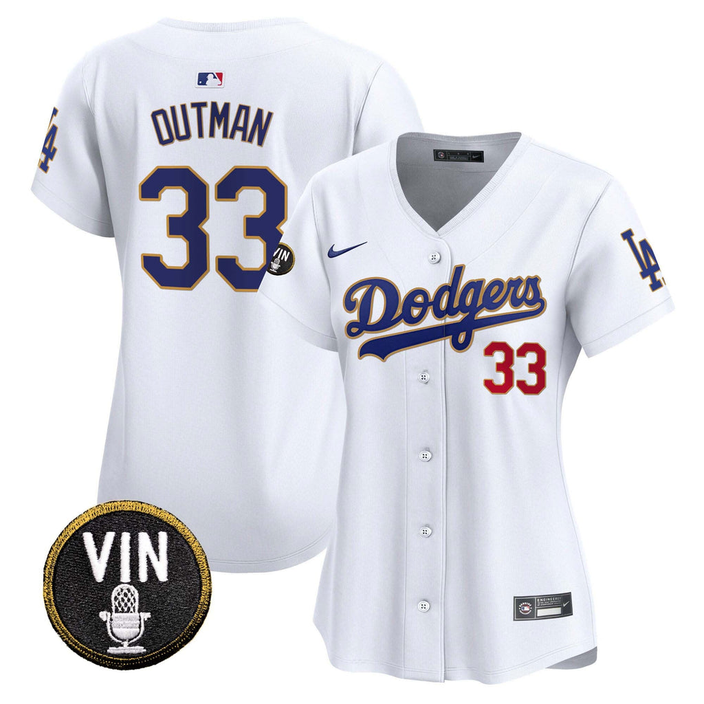 Women’s Vin Scully Patch Gold Trim Vapor Premier Limited Jersey
