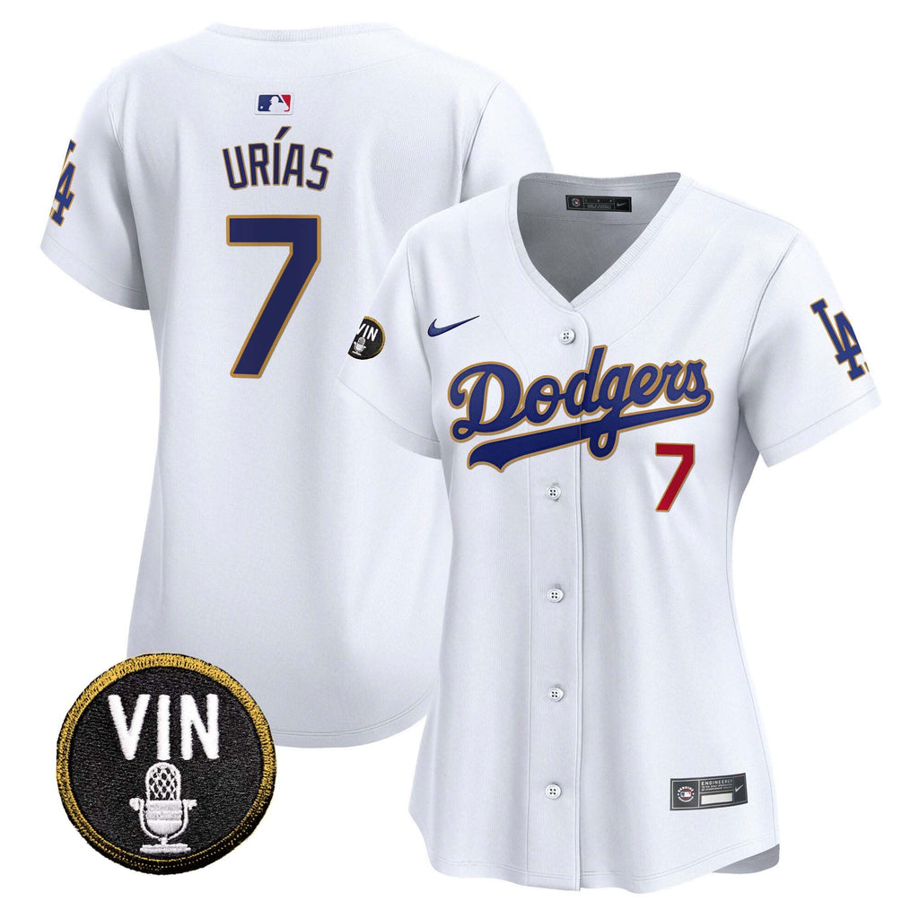 Women’s Vin Scully Patch Gold Trim Vapor Premier Limited Jersey